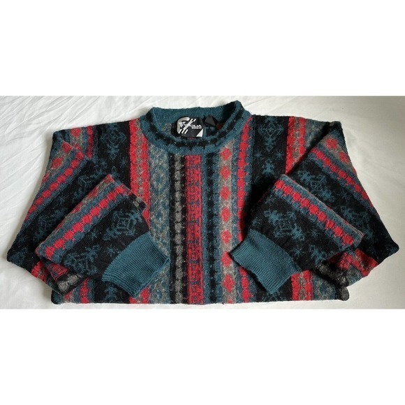 Vintage Tyrolia Skiwear Men's Medium Long Sleeve‎ Crew Neck Multicolor Sweater - Picture 5 of 10